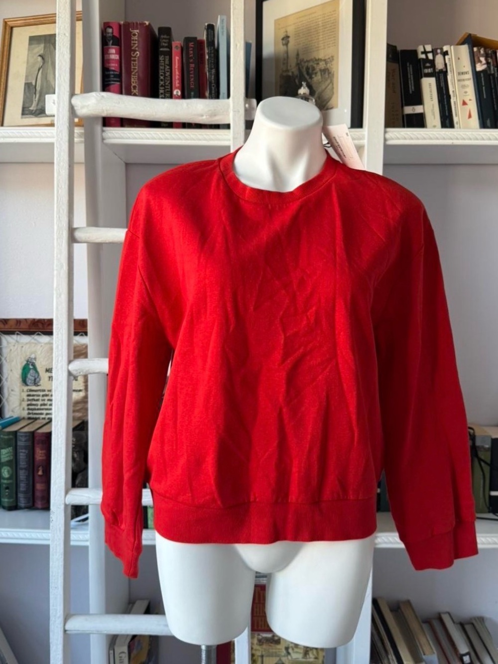 Zara Red Crewneck Sweater for Women
